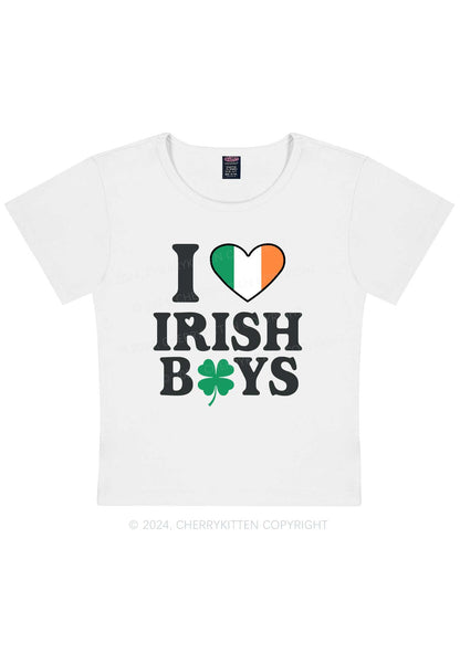 Irish Boy Shamrock St Patricks Y2K Baby Tee Cherrykitten