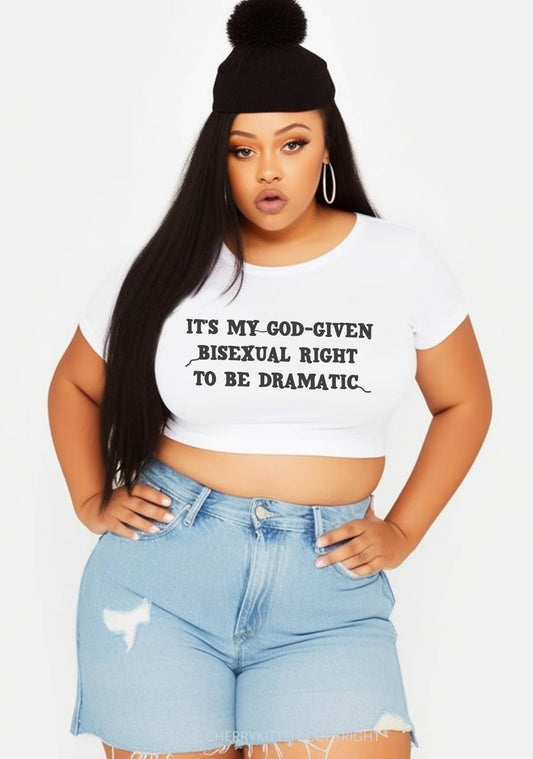 Curvy  God-Given Bisexual Right Y2K Baby Tee Cherrykitten