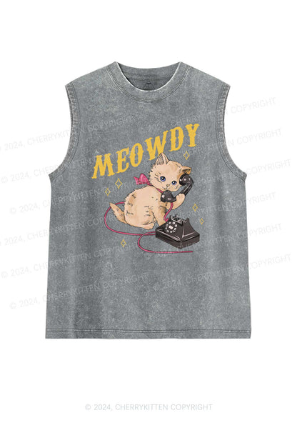 Meowdy Kitten Y2K Washed Tank Cherrykitten