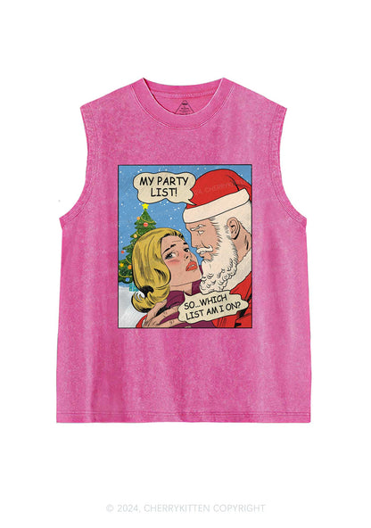 Christmas My Party List Y2K Washed Tank Cherrykitten