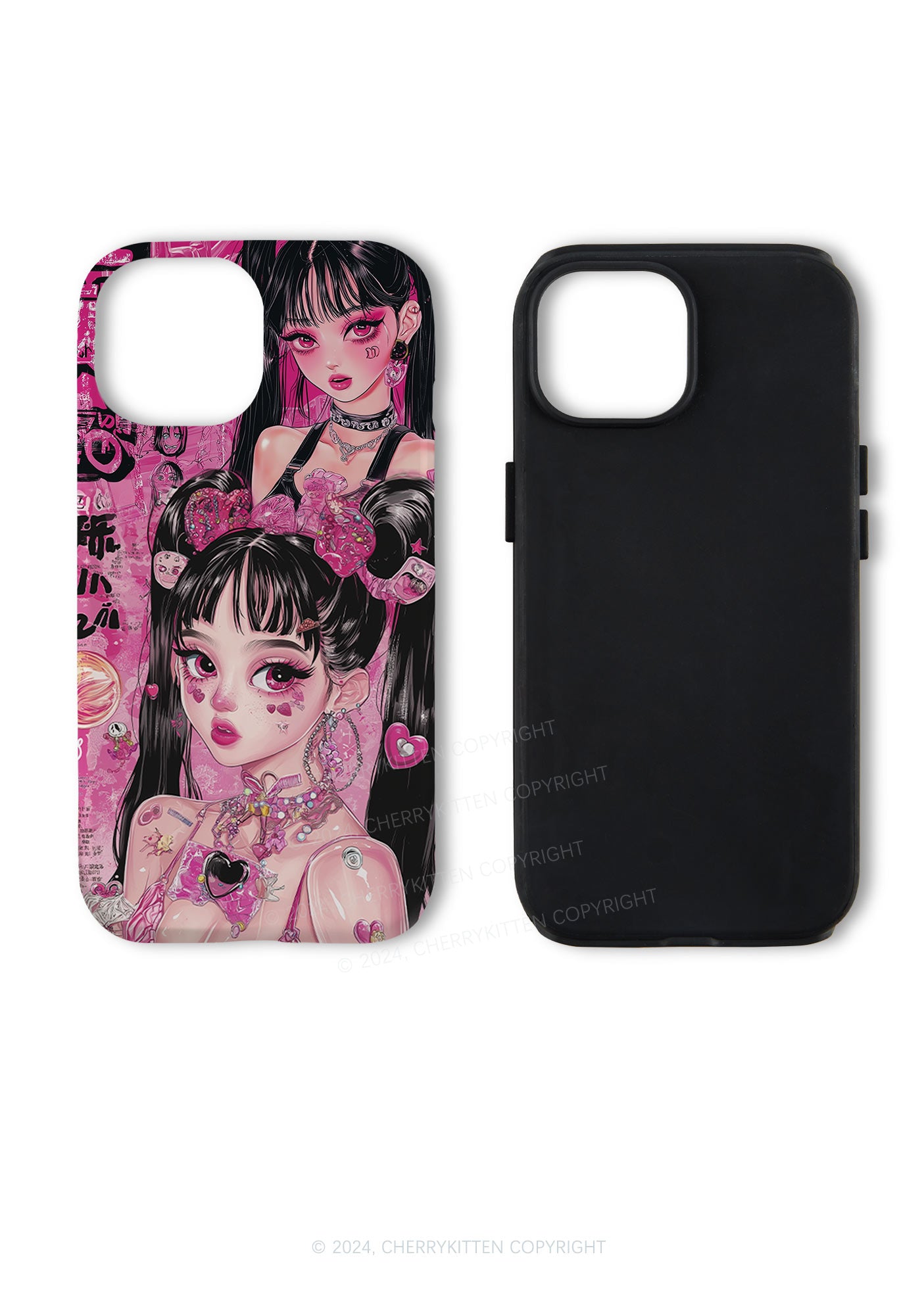 Twin Ponytail Girl Y2K Phone Case Cherrykitten