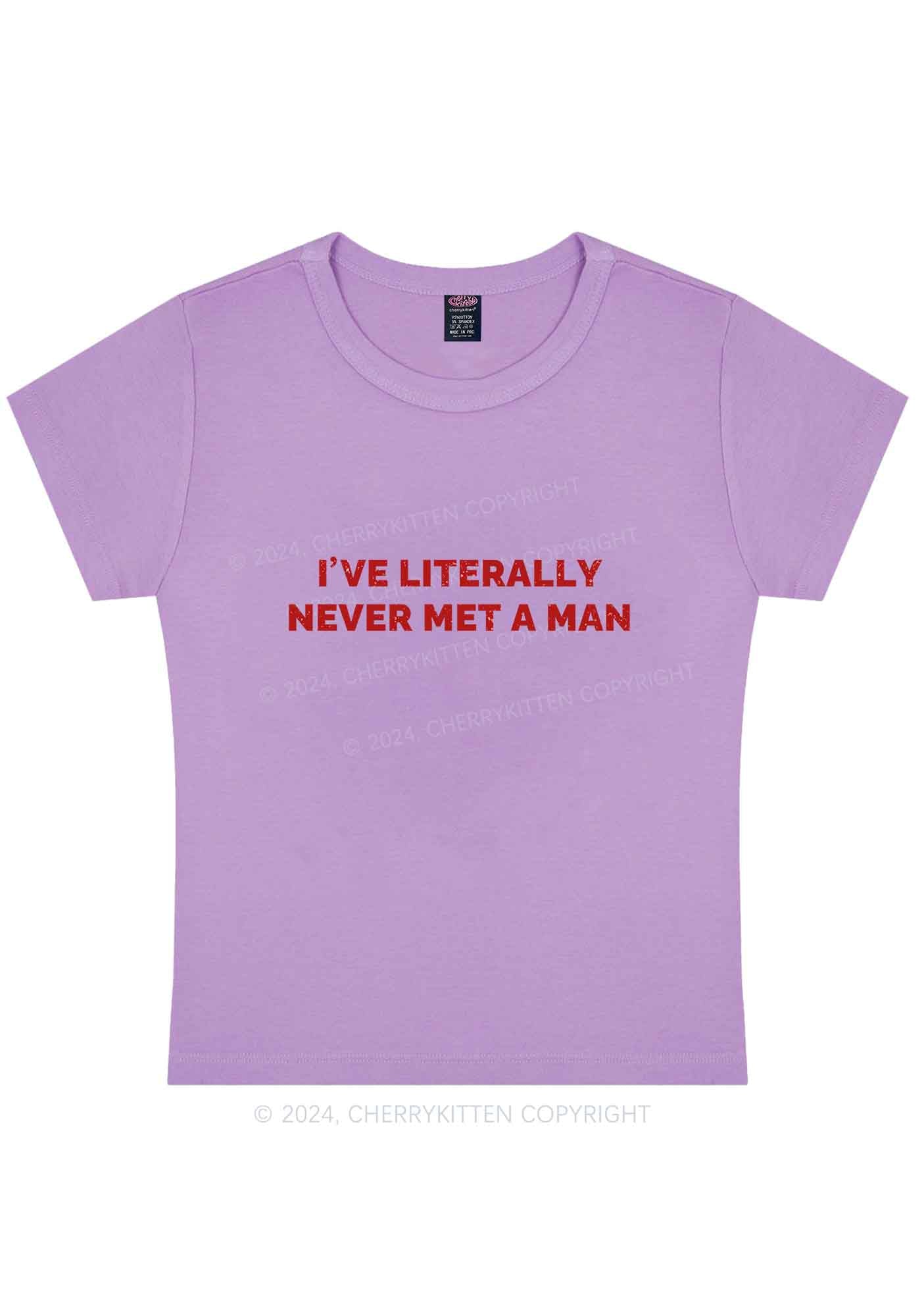 Curvy Never Met A Man Y2K Baby Tee Cherrykitten