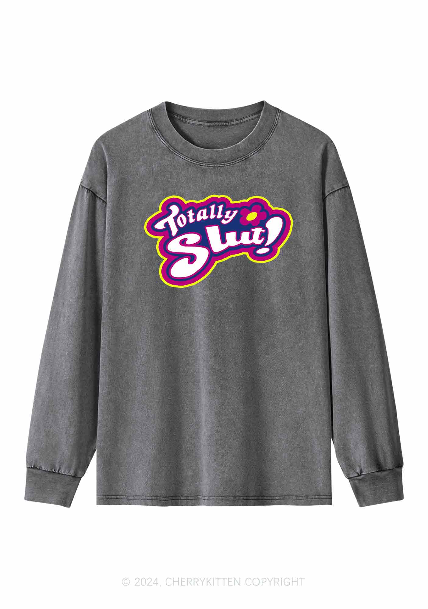 Totally Slxt Y2K Washed Long Sleeves Cherrykitten