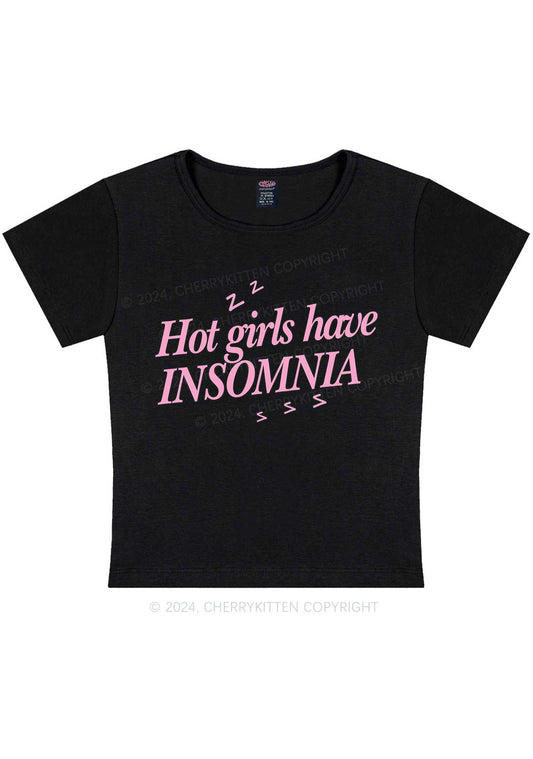 Hot Girls Have Insomnia Y2K Baby Tee Cherrykitten