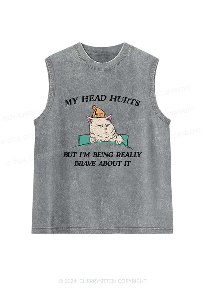 Head Hurts Y2K Washed Tank Cherrykitten