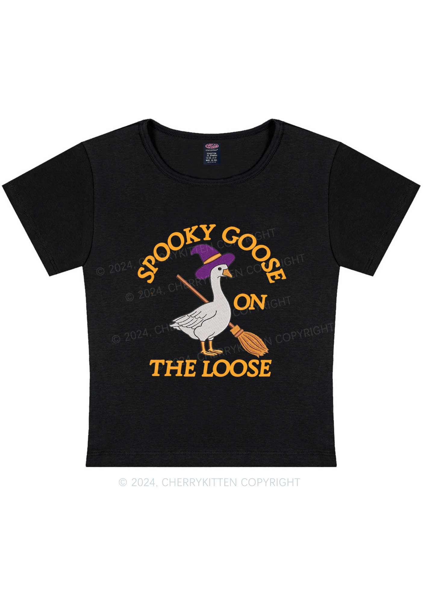 Halloween Spooky Goose Y2K Baby Tee Cherrykitten