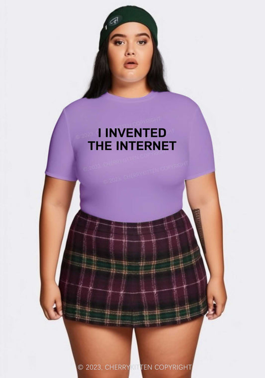 Curvy Invented Internet Y2K Baby Tee Cherrykitten