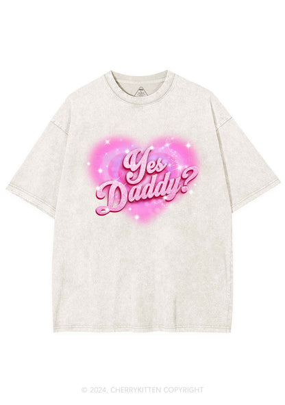 Pink Yes Daddy Y2K Valentine's Day Washed Tee Cherrykitten