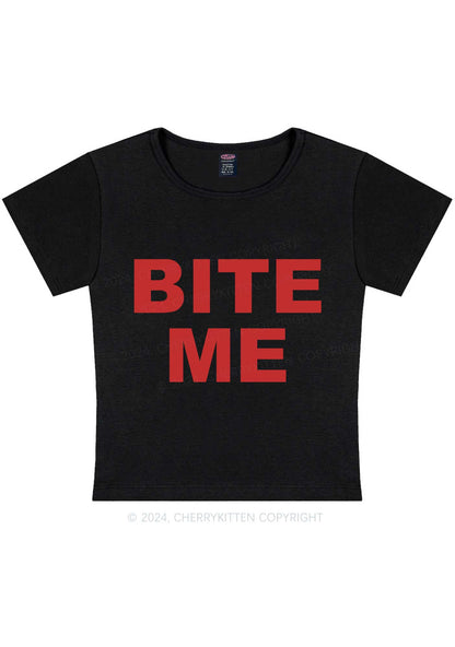 Bite Me Y2K Baby Tee Cherrykitten