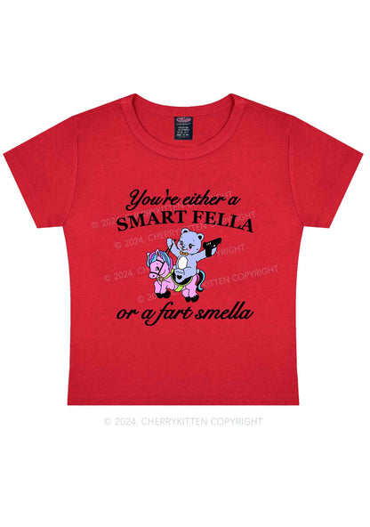 Smart Fella Y2K Baby Tee Cherrykitten