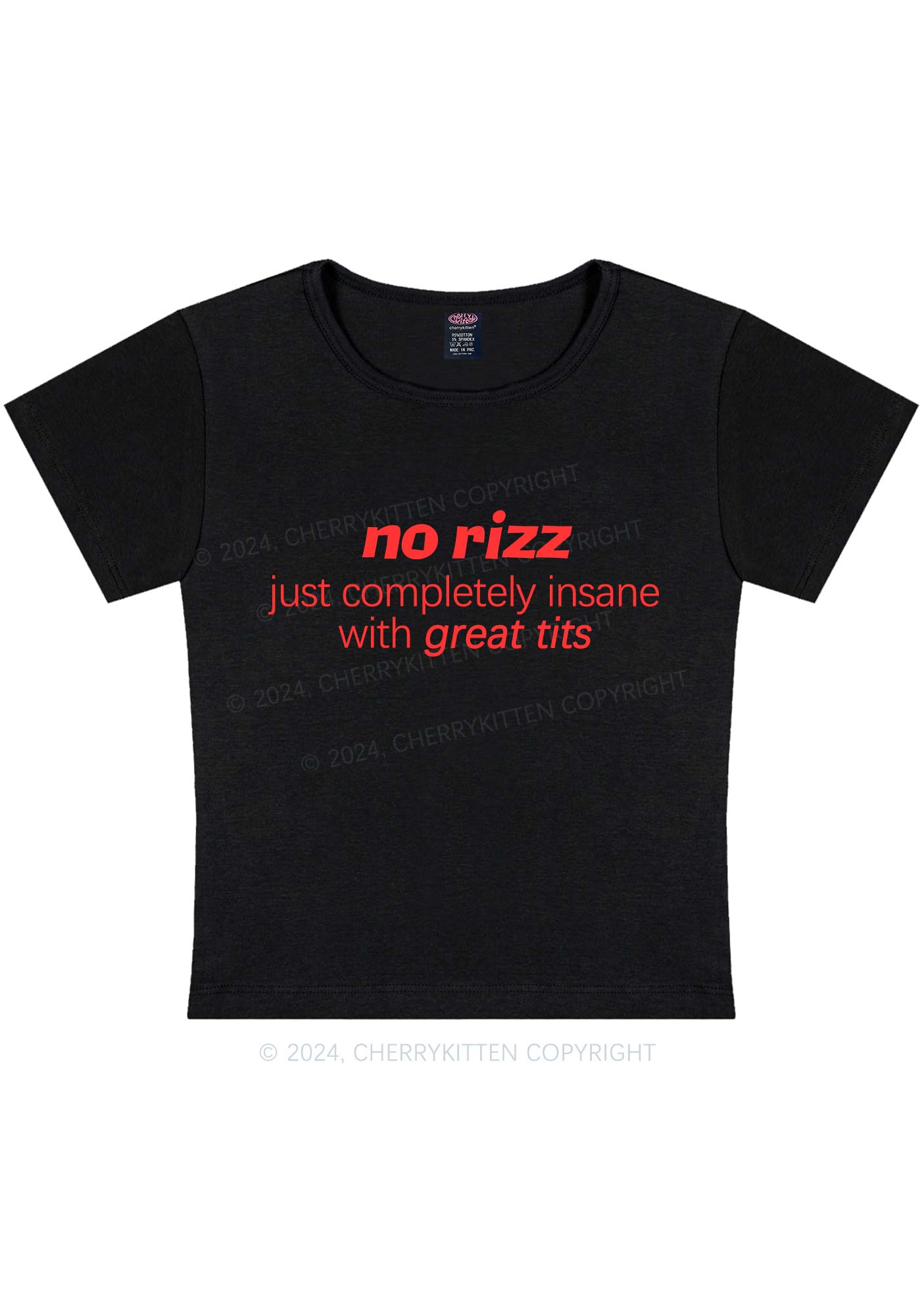 No Rizz Y2K Baby Tee Cherrykitten