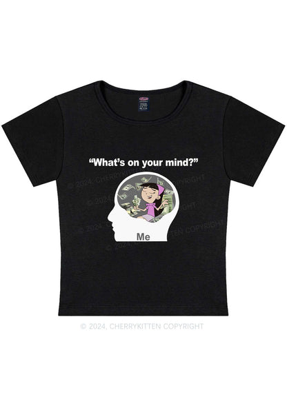 What's On Your Mind Y2K Baby Tee Cherrykitten