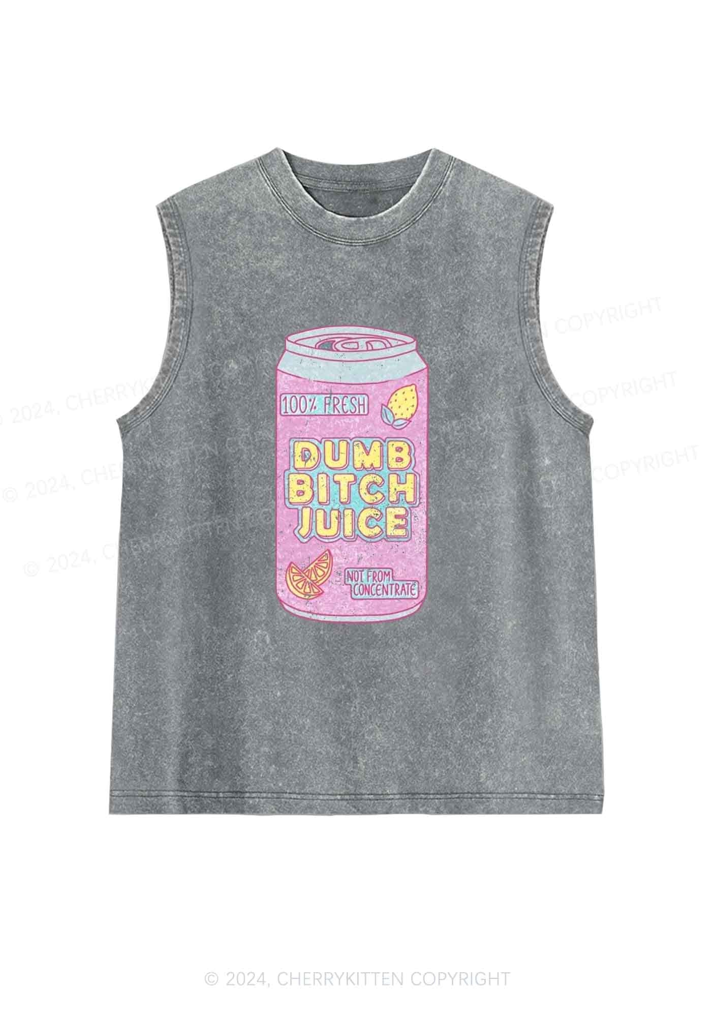 Dumb Bxxch Juice Y2K Washed Tank Cherrykitten