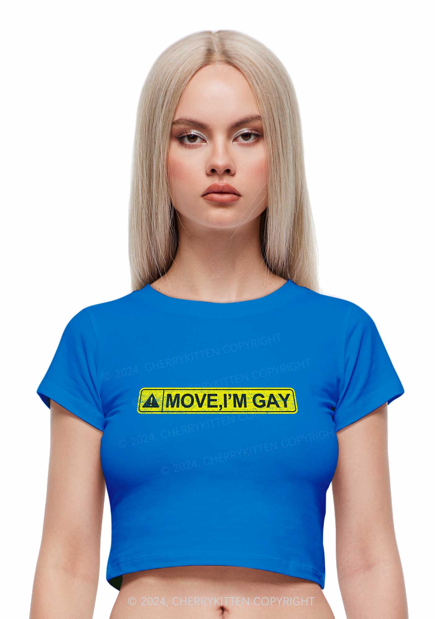 Move I'm Gay Y2K Baby Tee Cherrykitten