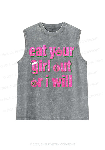 Christmas Eat Your Girl Y2K Washed Tank Cherrykitten