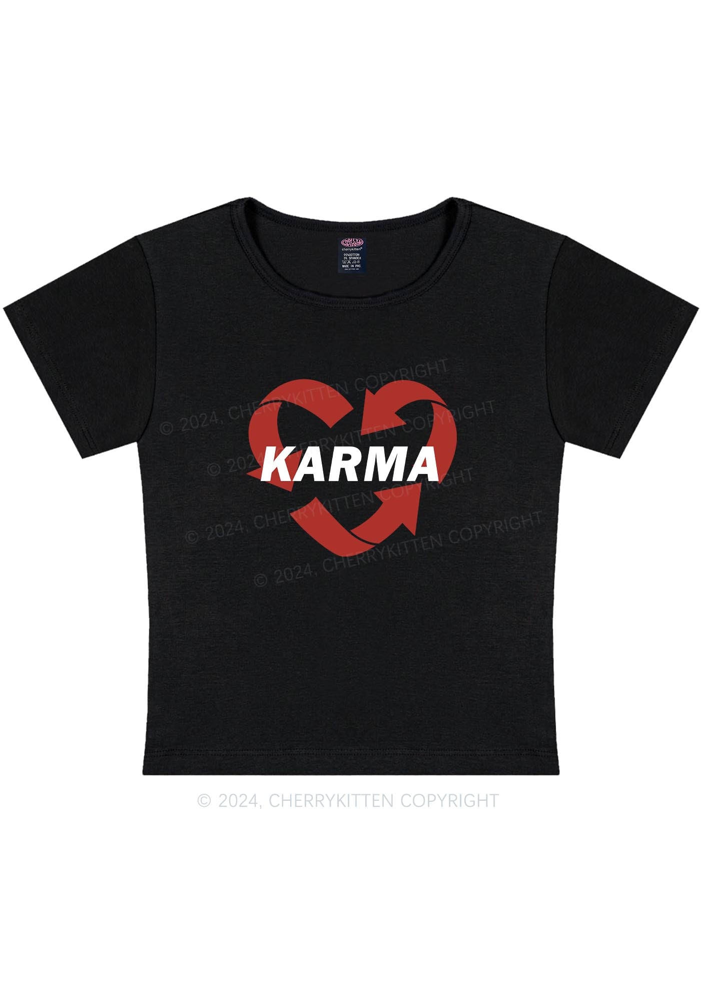 Karma Heart Y2K Baby Tee Cherrykitten