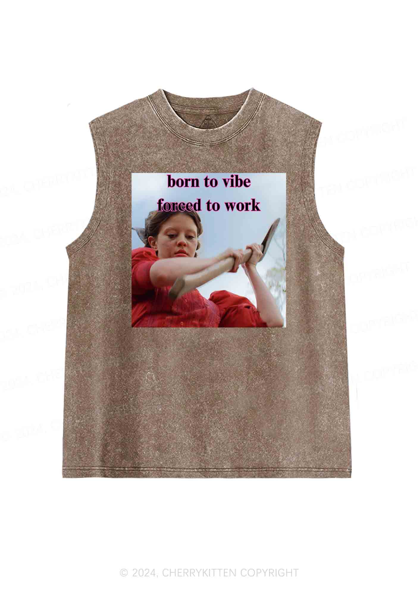 Born To Vibe Y2K Washed Tank Cherrykitten