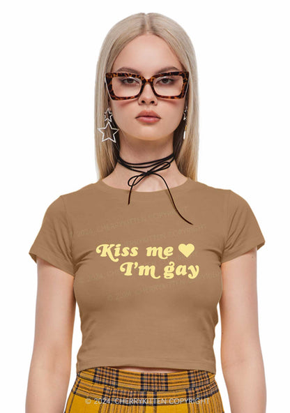 Kiss Me I’m Gay Y2K Baby Tee Cherrykitten