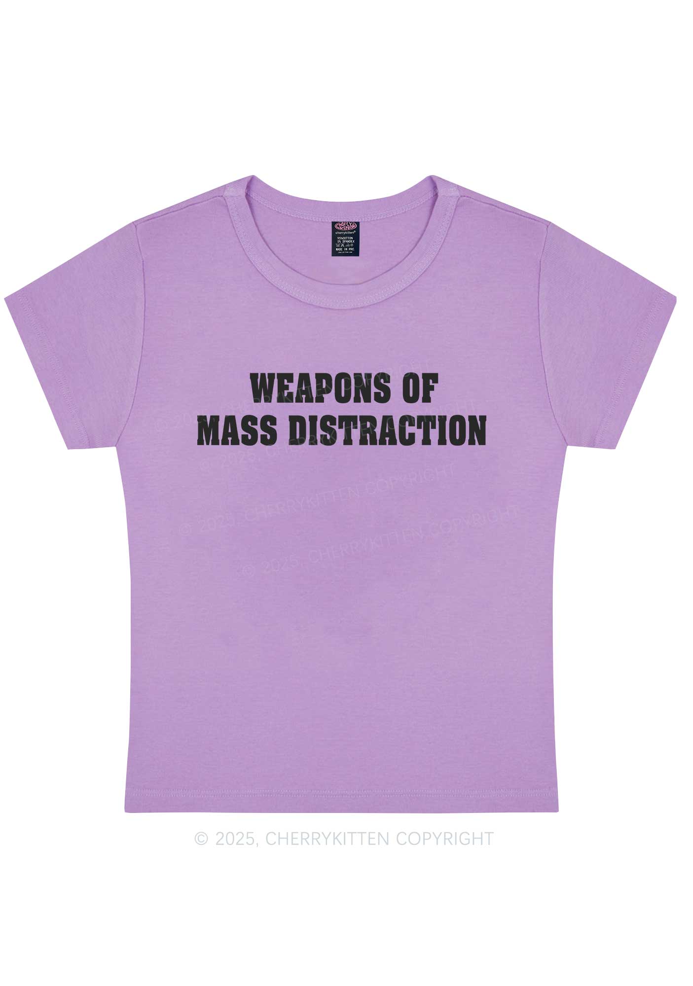 Weapons Of Mass Distraction Y2K Baby Tee Cherrykitten