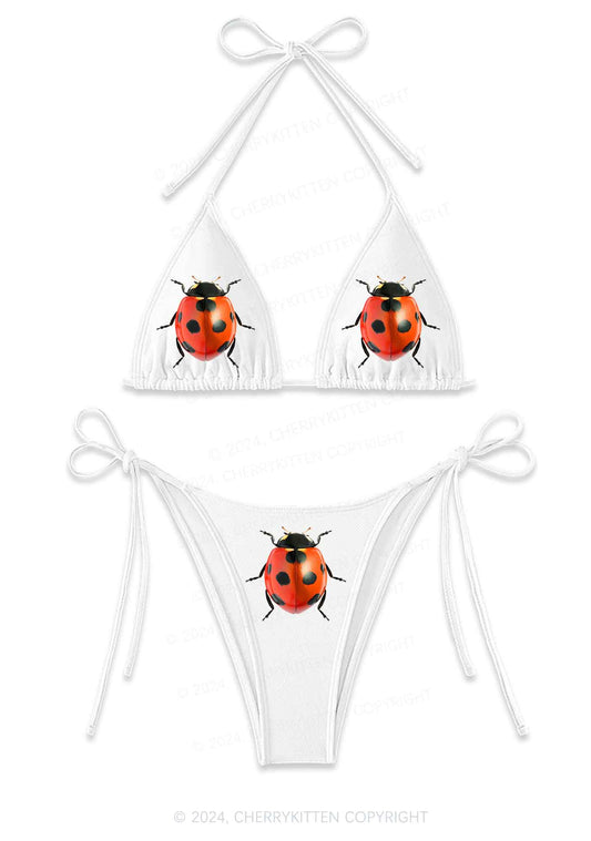 Ladybugs Y2K Halter Triangle Bikini Set Cherrykitten