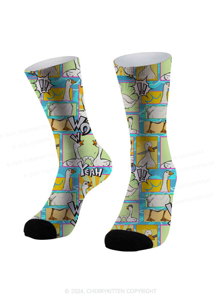 Goose Bumps Y2K Digital Printed Socks Cherrykitten