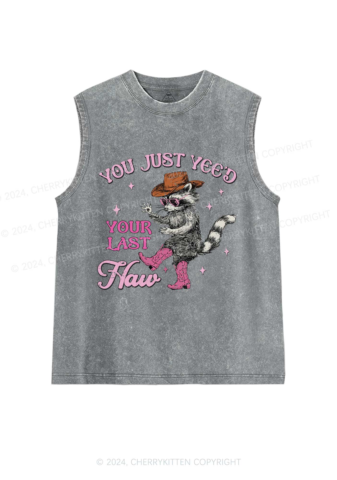 You Just Yeed Raccoon Y2K Washed Tank Cherrykitten