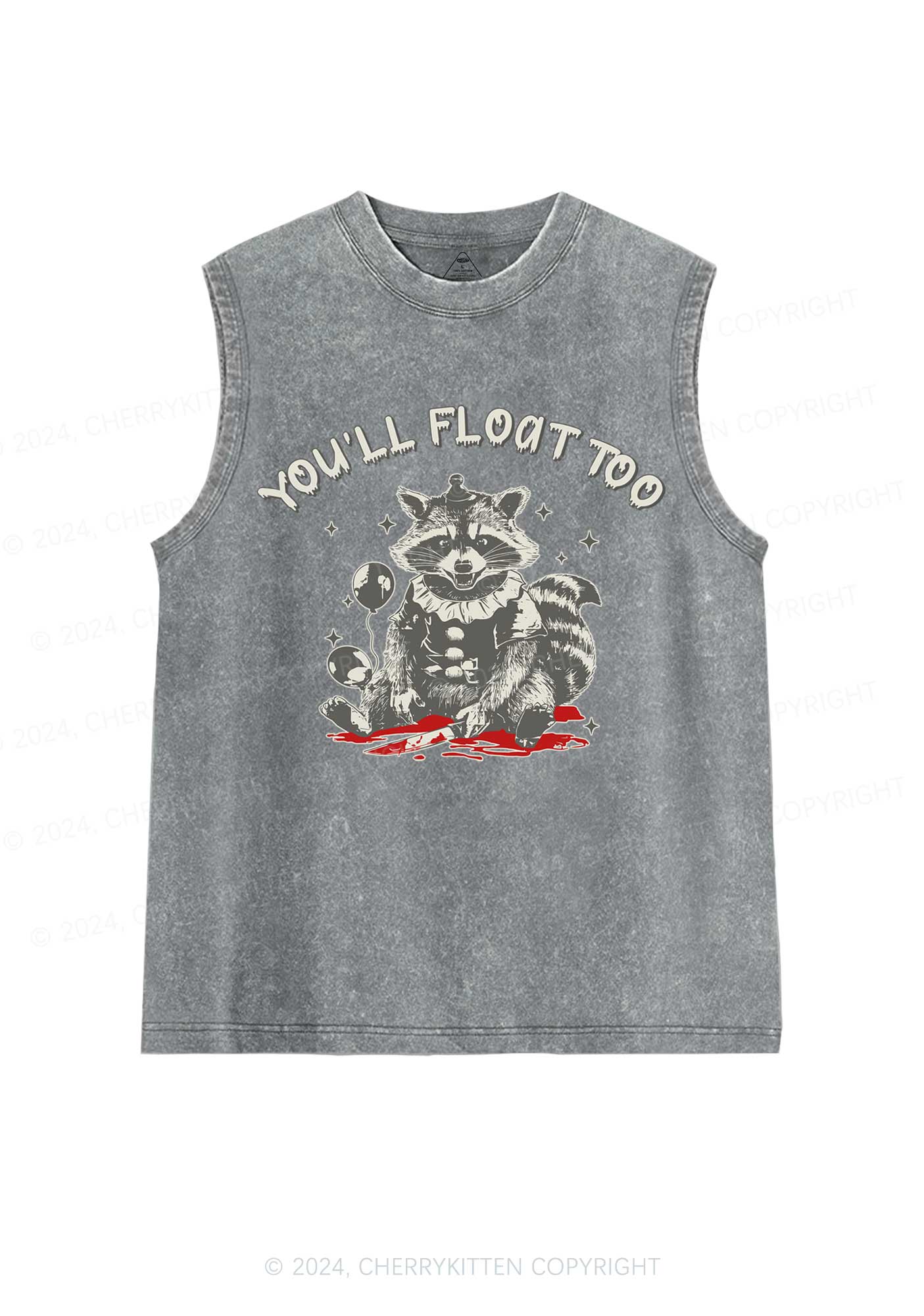 Halloween You'll Float Too Y2K Washed Tank Cherrykitten