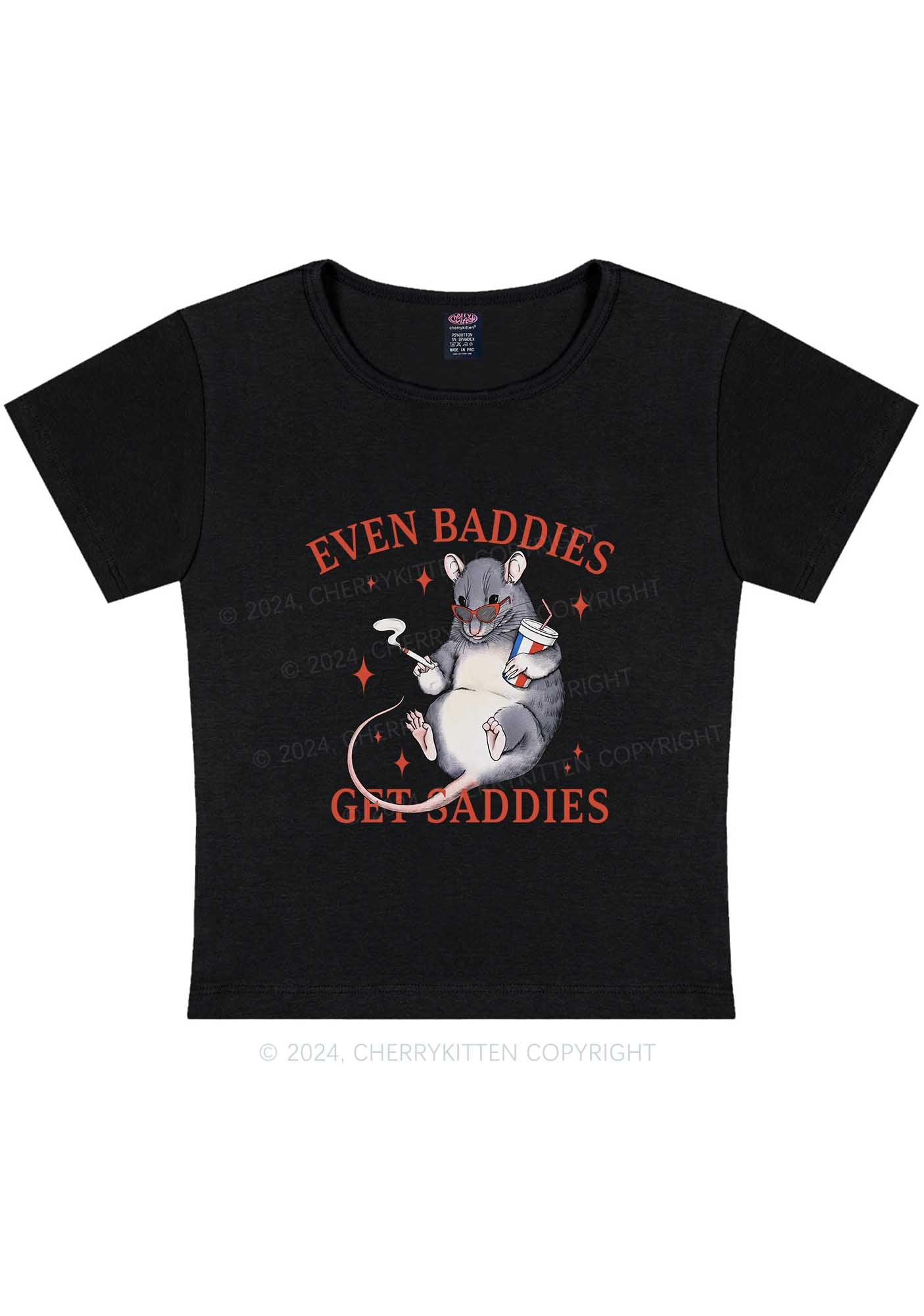 Baddies Rat Y2K Baby Tee Cherrykitten