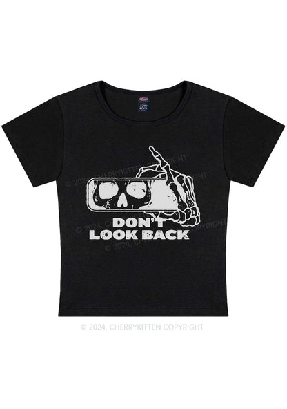 Halloween Don't Look Back Y2K Baby Tee Cherrykitten