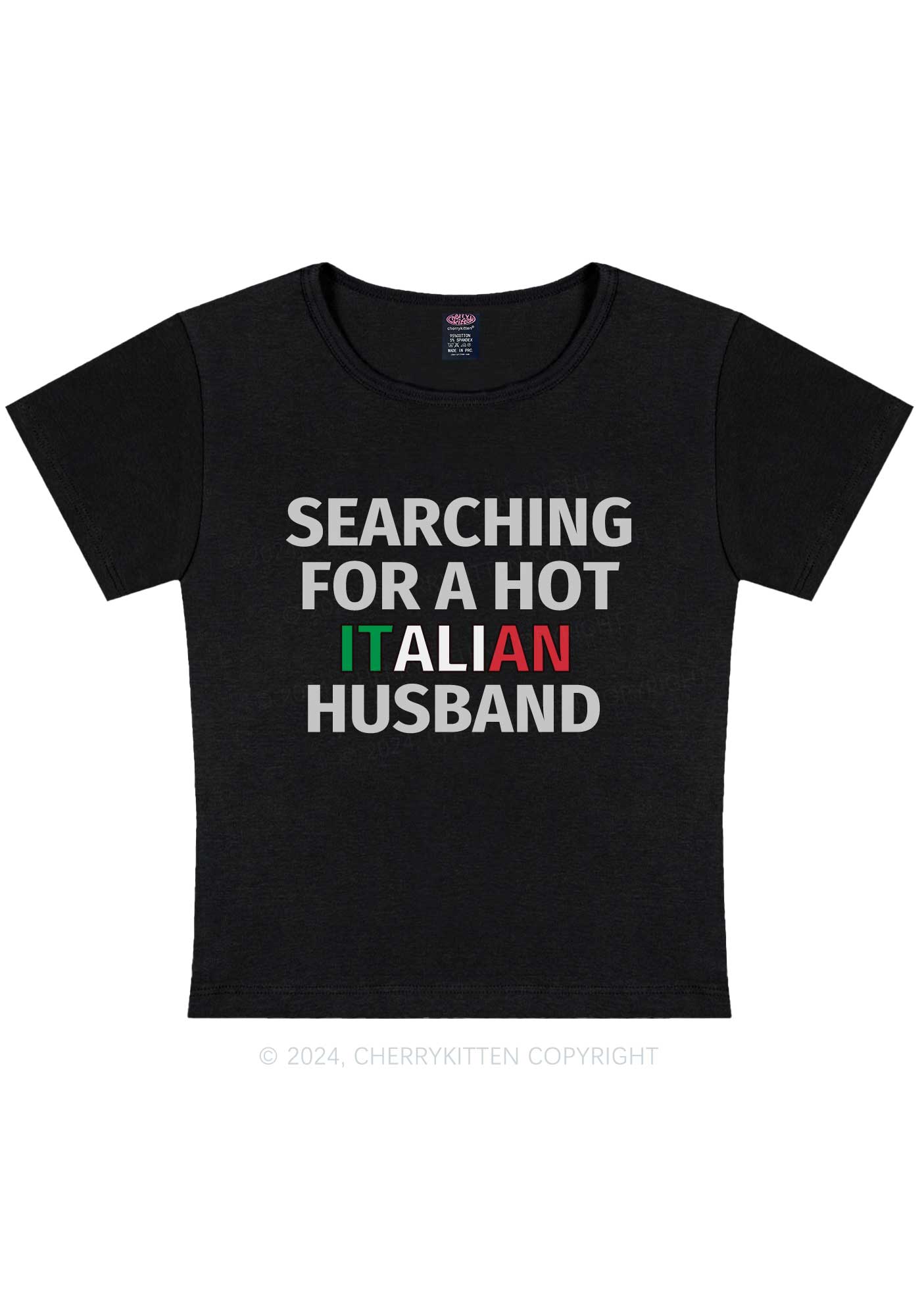 Hot Italian Husband Y2K Valentine's Day Baby Tee Cherrykitten