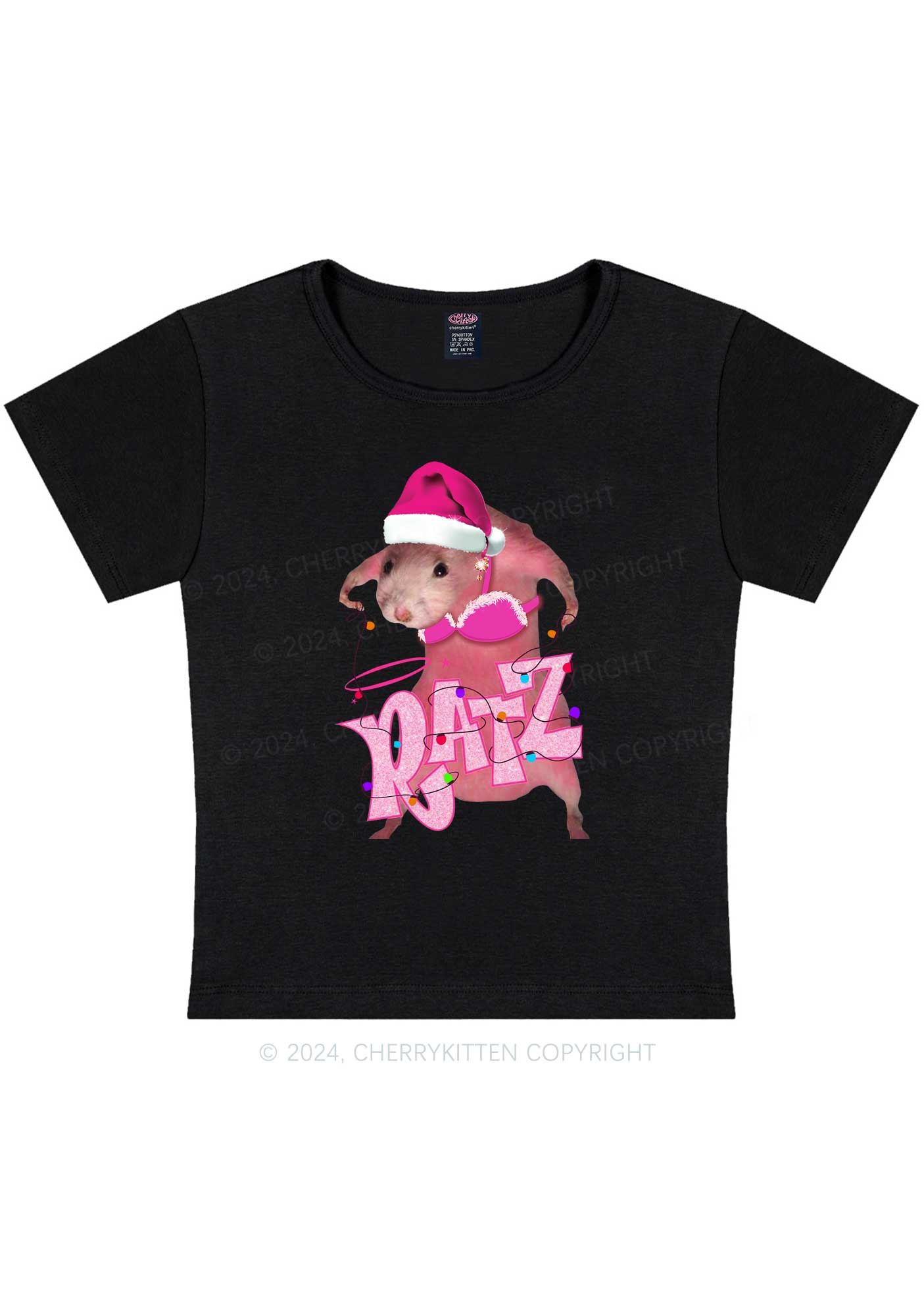 Christmas Ratz Y2K Baby Tee Cherrykitten