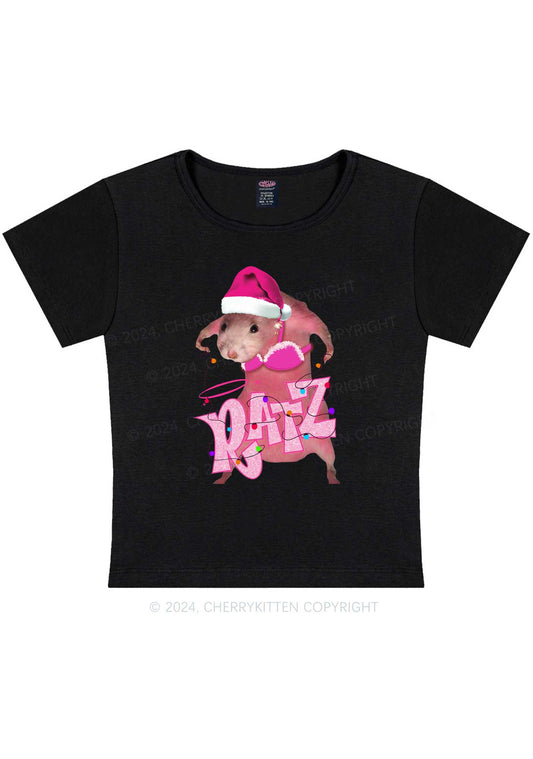 Christmas Ratz Y2K Baby Tee Cherrykitten