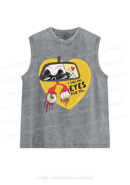 Halloween Eyes For You Y2K Washed Tank Cherrykitten