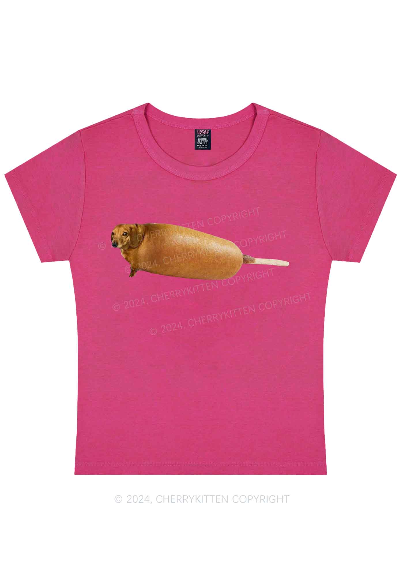 Curvy Corn Dog Y2K Baby Tee Cherrykitten