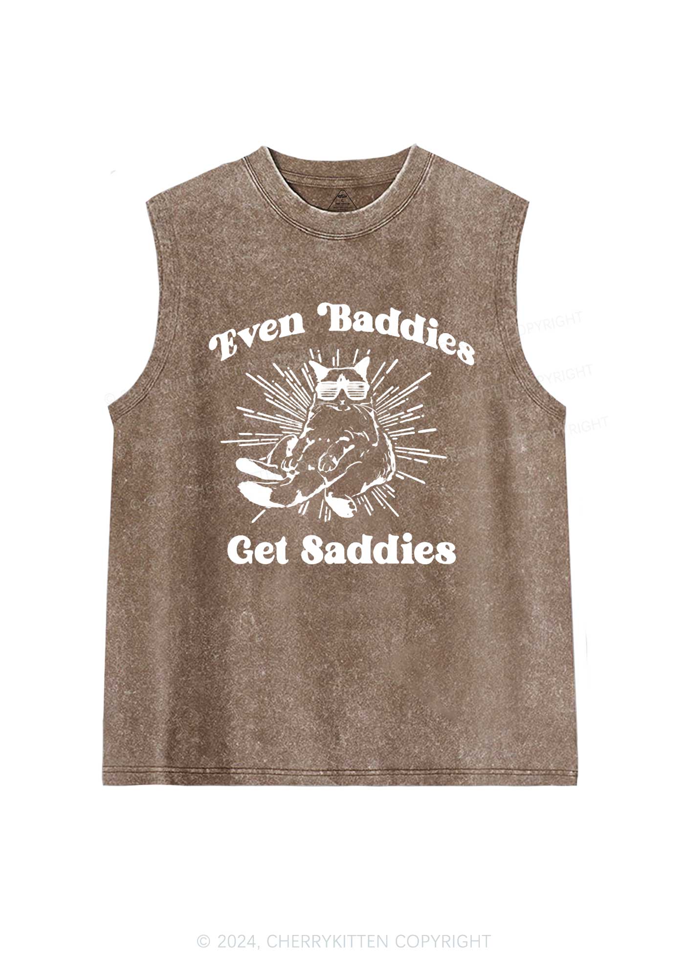 Baddies Cat Y2K Washed Tank Cherrykitten