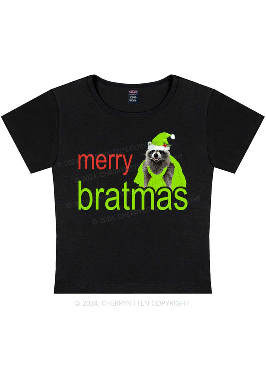 Christmas Merry Bratmas Y2K Baby Tee Cherrykitten