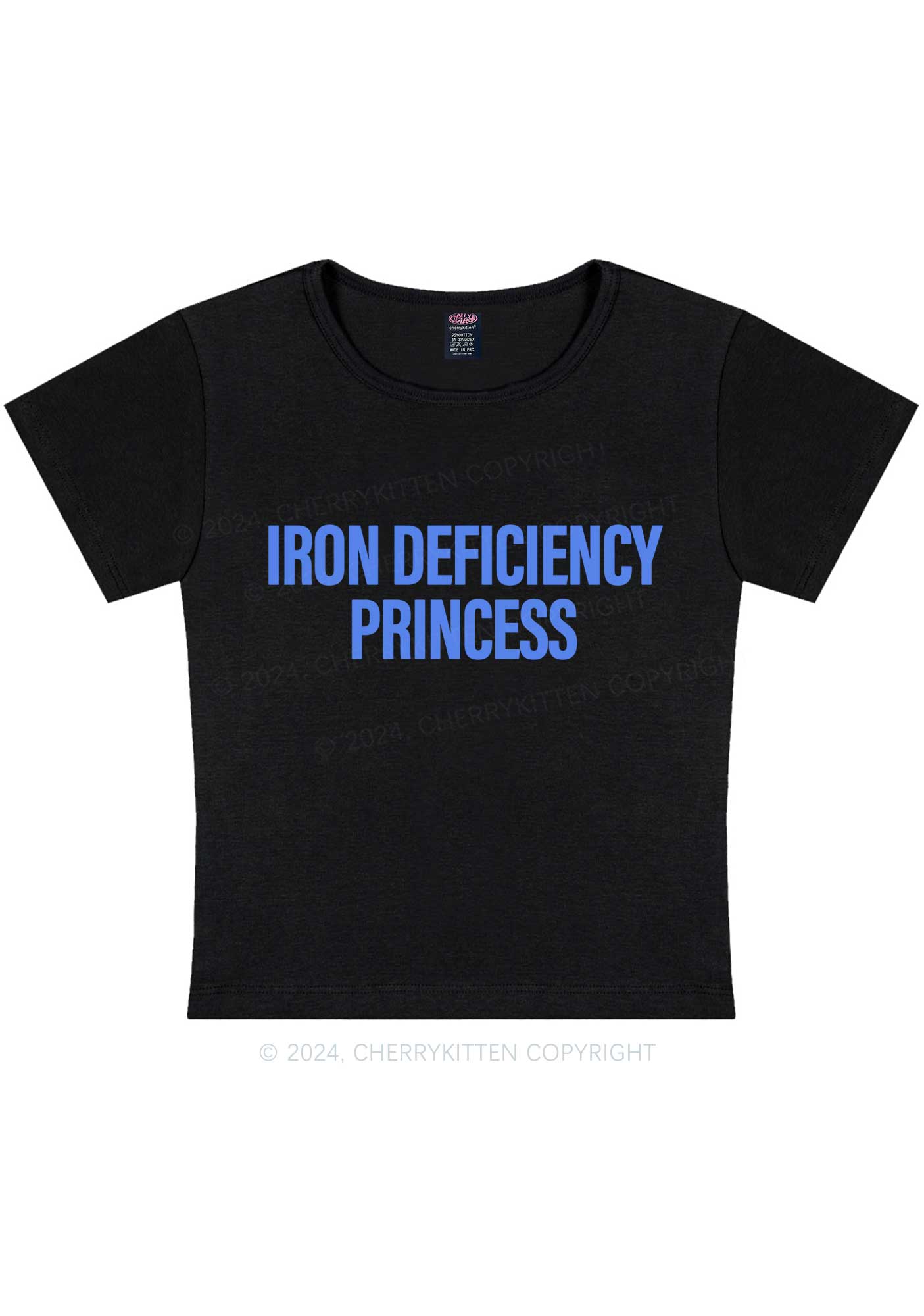 Iron Deficiency Princess Y2K Baby Tee Cherrykitten