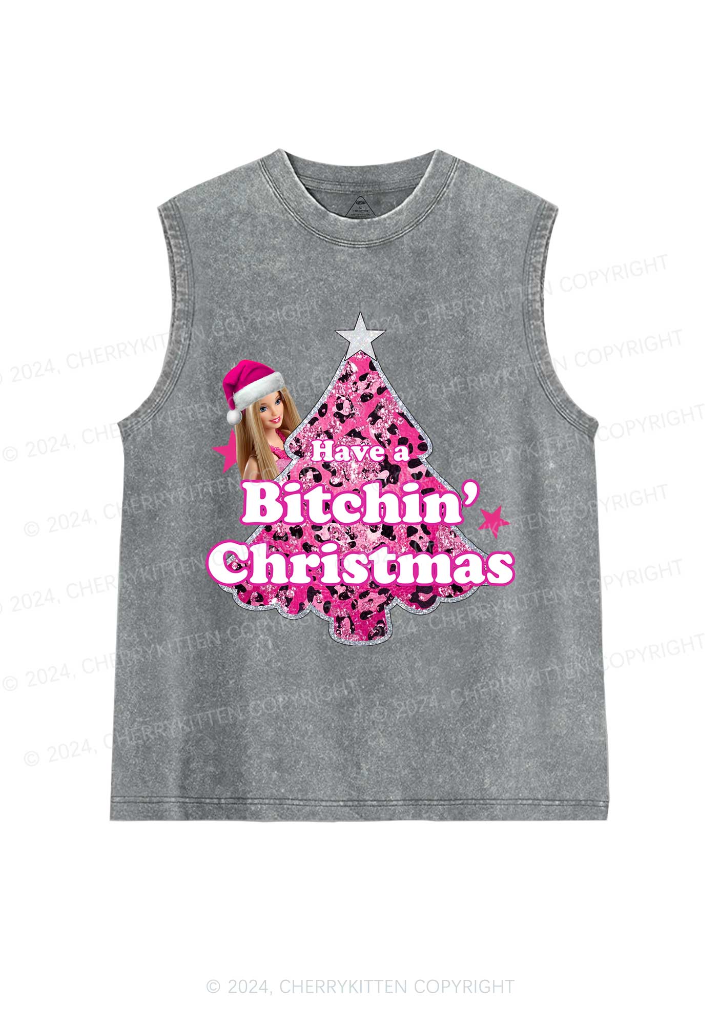 Christmas Bxxchin Y2K Washed Tank Cherrykitten