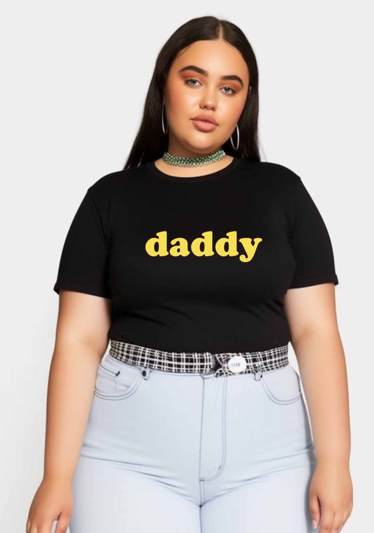 Curvy Just Daddy Y2K Baby Tee Cherrykitten