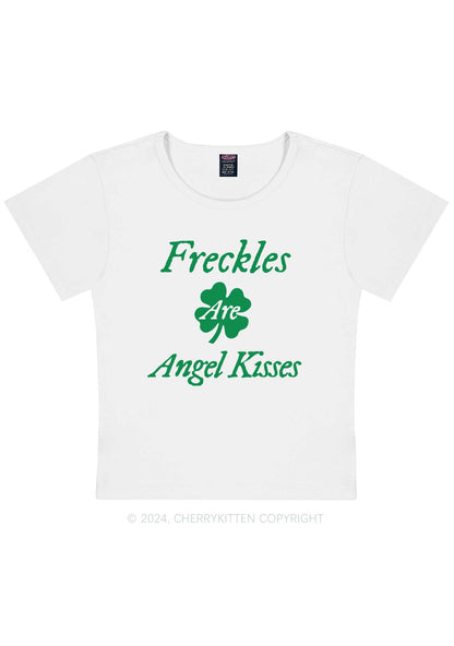 Freckles Are Angel Kisses St Patricks Y2K Baby Tee Cherrykitten