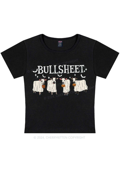 Halloween Bull Sheet Y2K Baby Tee Cherrykitten