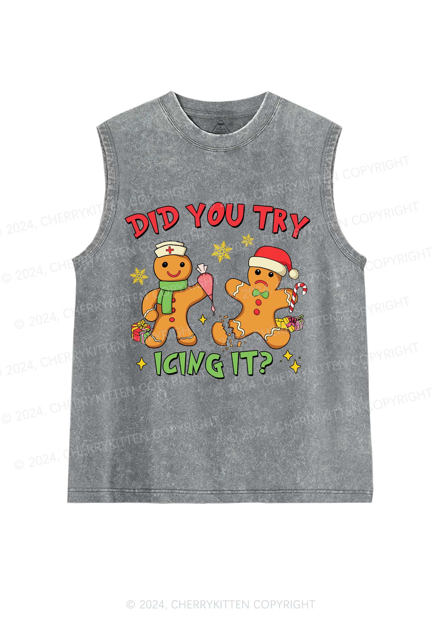 Christmas Icing It Y2K Washed Tank Cherrykitten