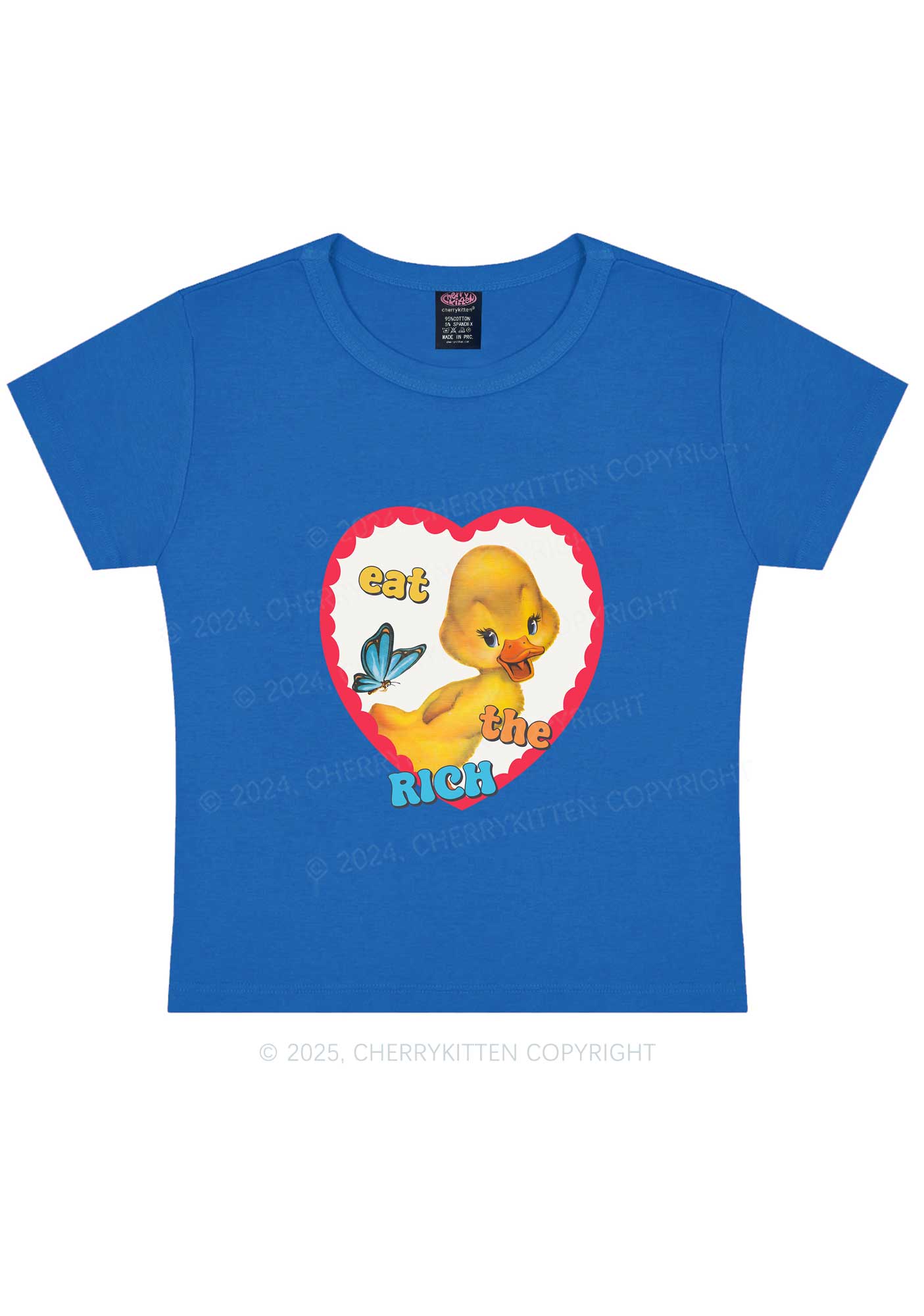 Eat The Rich Duck Y2K Baby Tee Cherrykitten