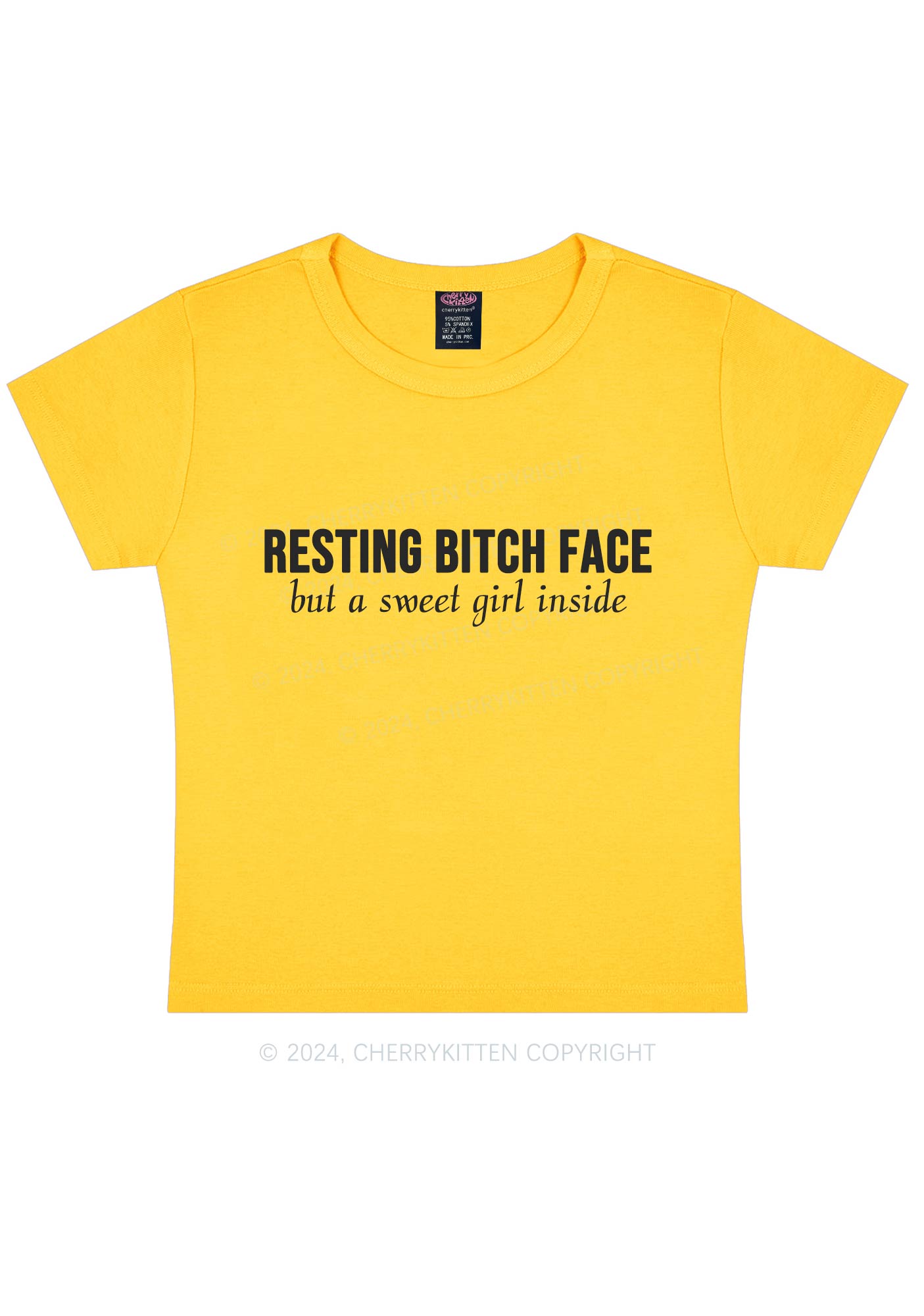 Resting Bxxch Face Y2K Baby Tee Cherrykitten