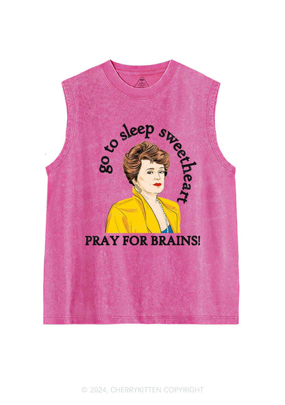 Pray For Brains Y2K Washed Tank Cherrykitten