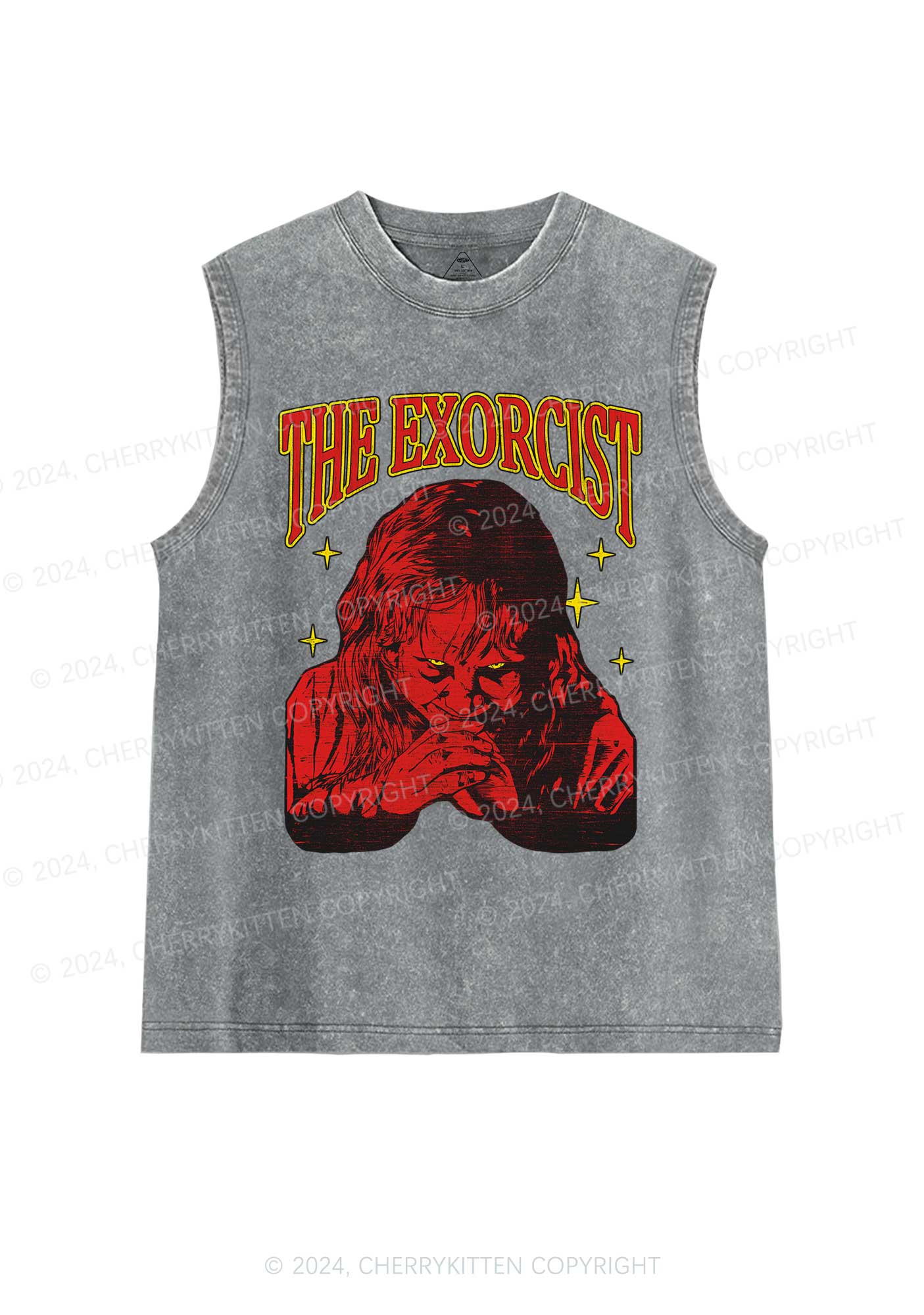 Halloween The Exorcist Y2K Washed Tank Cherrykitten