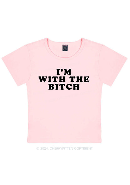 I Am With Bxxch Y2K Valentine's Day Baby Tee Cherrykitten