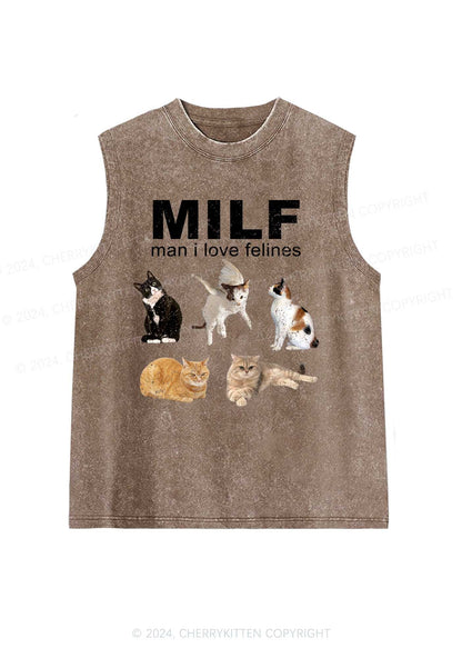 Mxxf Felines Y2K Washed Tank Cherrykitten