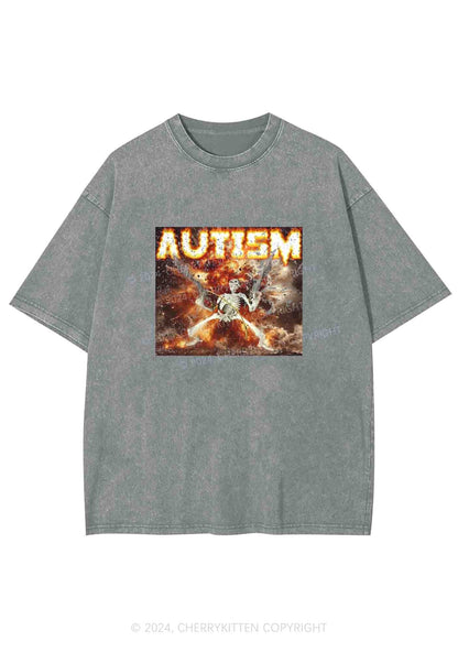 Autism Y2K Washed Tee Cherrykitten