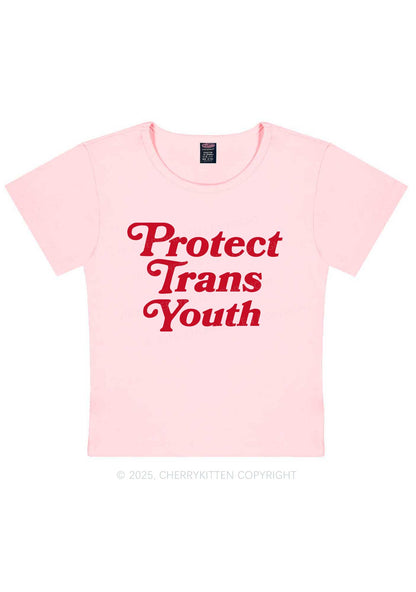 Protect Trans Youth Y2K Baby Tee Cherrykitten